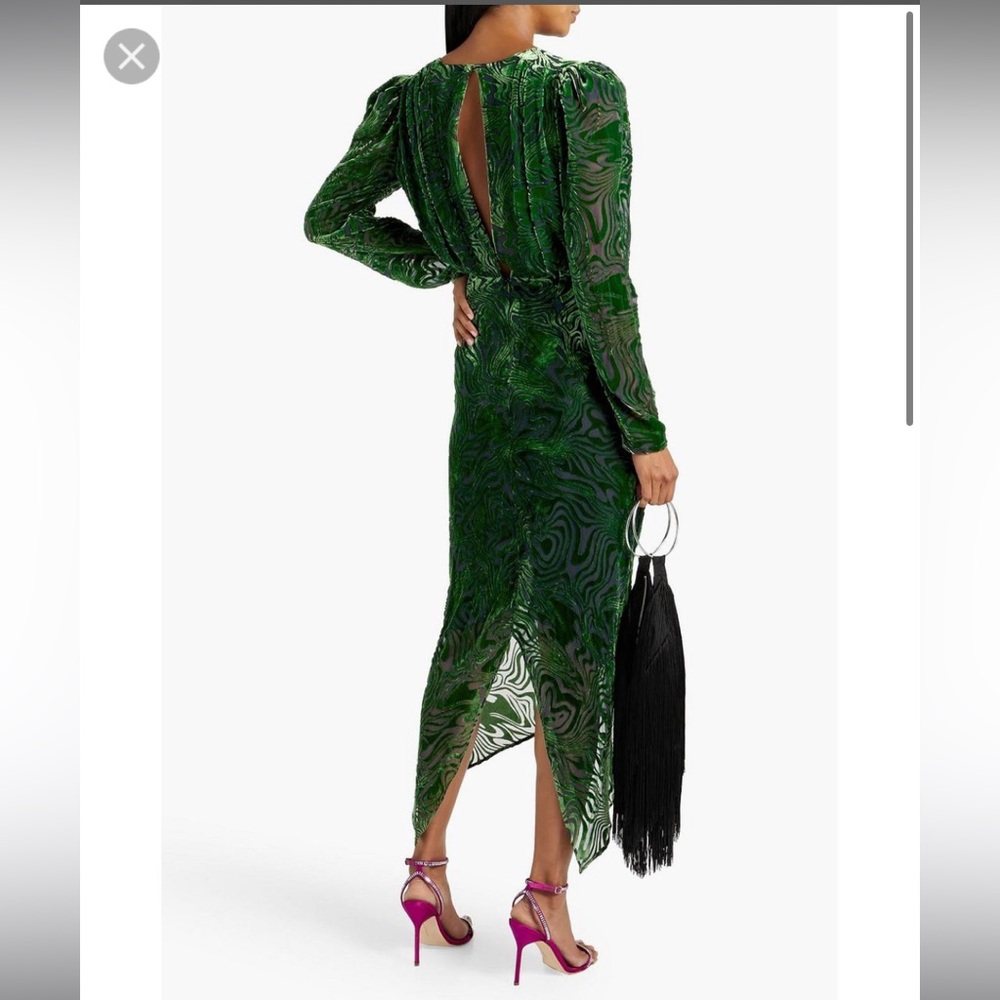 RONNY KOBO Elegant Green Velvet Dress Size XS - Picture 6 of 13